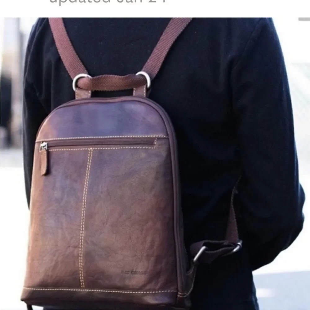 Jack Georges VOYAGER SMALL CONVERTIBLE BACKPACK/CROSSBODY Brown